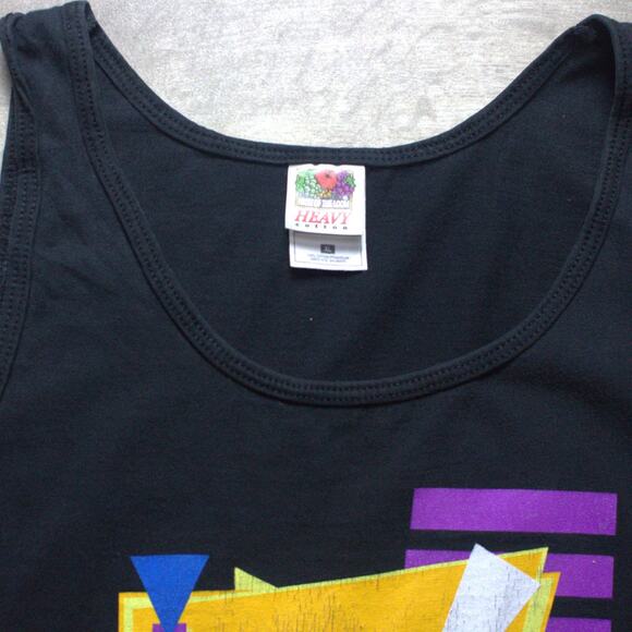 Vintage 90's JAZZERCISE Black Tank Top Shirt XL - Picture 3 of 4